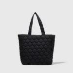 Oversized Nylon Puffer Tote Bag with Visible Sewing Thread - Image 5