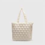 Oversized Nylon Puffer Tote Bag with Visible Sewing Thread - Image 4