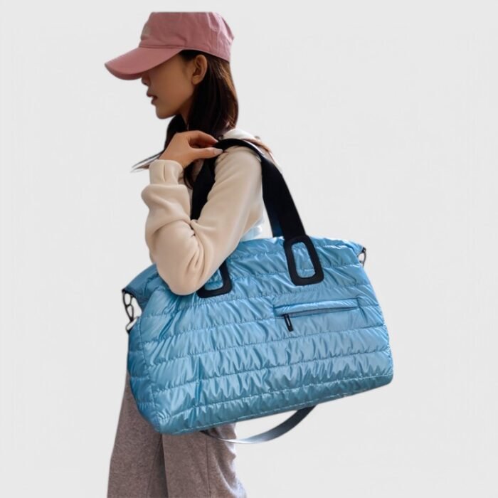 Oxford Travel Duffel Puffer Tote Bag – Waterproof Gym & Weekend Bag - Image 11