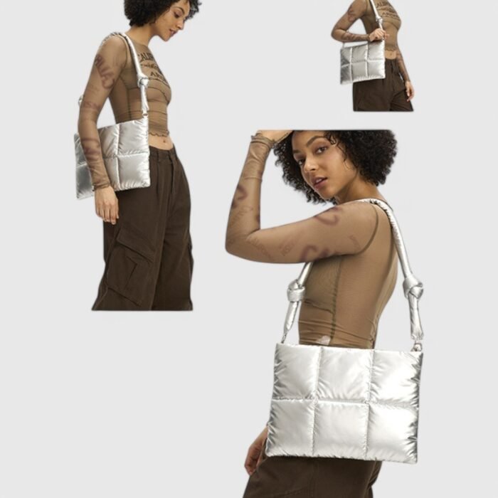 Unisex Nylon Laptop Puffer Tote Bag with Fresh and Sweet Style - Image 6