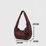 Deerskin Leather Suede Shoulder Bag with Magnetic Clasp - Image 14