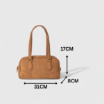 Elegant Retro PU Leather Suede Shoulder Bag – Stylish Work & Casual Tote - Image 5