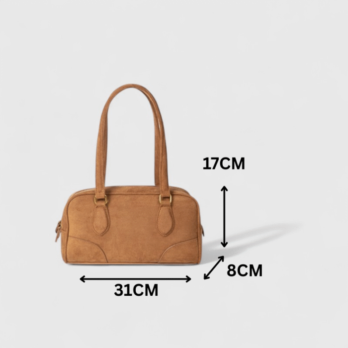 Elegant Retro PU Leather Suede Shoulder Bag – Stylish Work & Casual Tote - Image 5