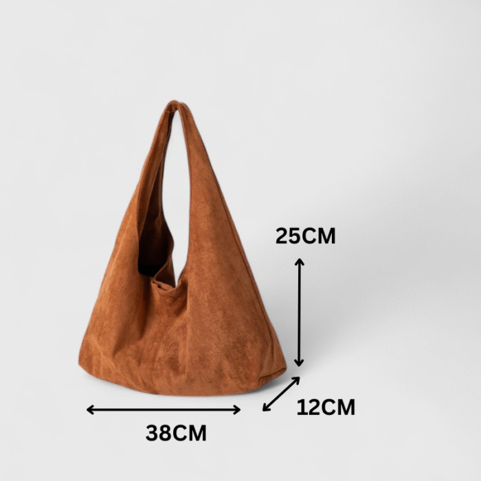 ChicFall Dumpling Suede Shoulder Bag With Magnetic Clasp - Image 6