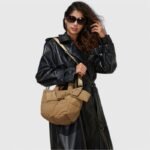 Winter Trendy Oval Mini Tote Bag with Inner Zipper Pocket - Image 6