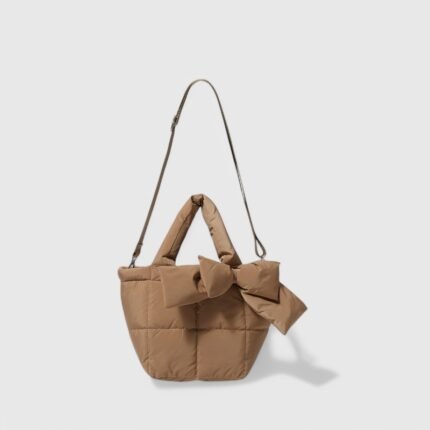 Winter Trendy Oval Mini Tote Bag with Inner Zipper Pocket