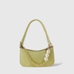 Crocodile Texture Fancy Shoulder Bag with Chain Accent - Image 3