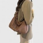 Contrast Stitch PU Suede Shoulder Bag with Trendy Cross-Border Style - Image 9