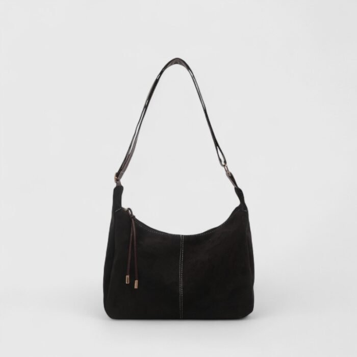 Contrast Stitch PU Suede Shoulder Bag with Trendy Cross-Border Style - Image 4
