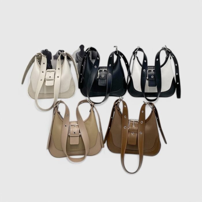 European-Inspired Small Fancy Shoulder Bag with Classy Stitching - Image 7