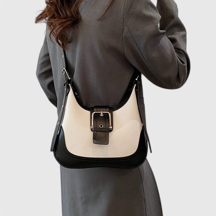 European-Inspired Small Fancy Shoulder Bag with Classy Stitching - Image 8