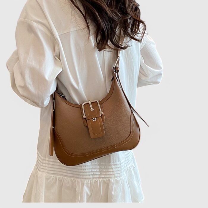 European-Inspired Small Fancy Shoulder Bag with Classy Stitching - Image 9