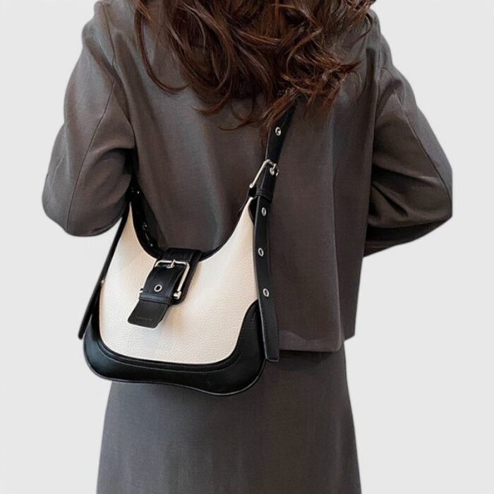 European-Inspired Small Fancy Shoulder Bag with Classy Stitching - Image 11