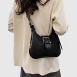 European-Inspired Small Fancy Shoulder Bag with Classy Stitching - Image 13