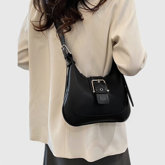 European-Inspired Small Fancy Shoulder Bag with Classy Stitching - Image 13