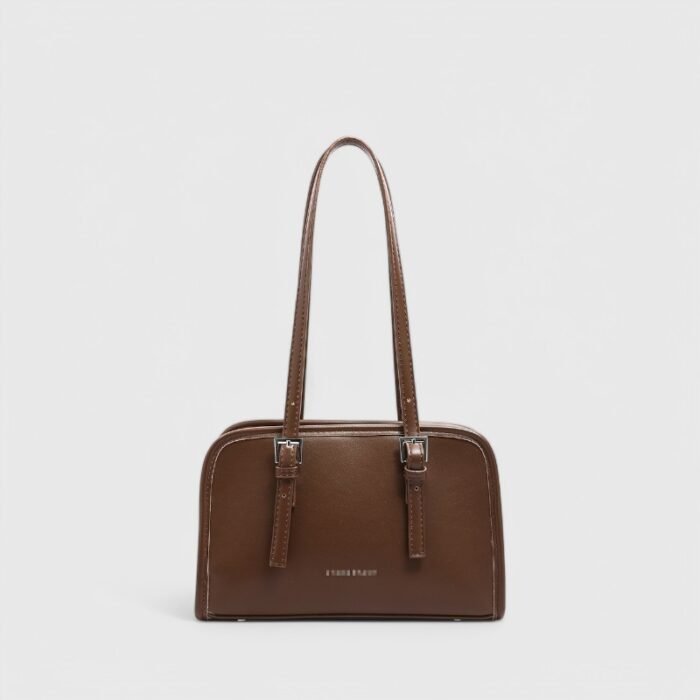 Winter Square Fancy Shoulder Bag with Dual Strap PU Elegance - Image 1