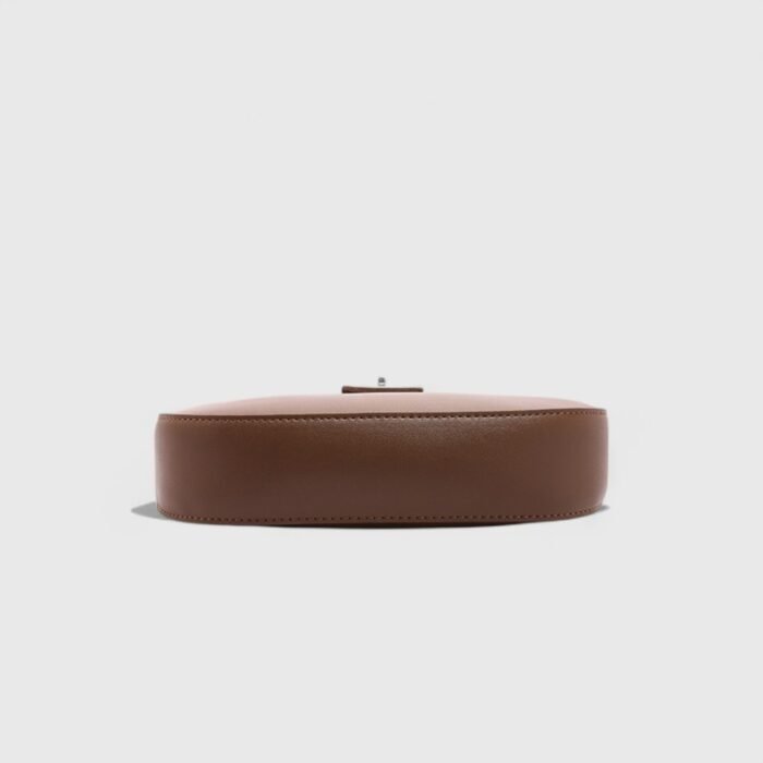 Modern Oval Fancy Shoulder Bag with Curved Lock - Image 10