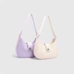 Modern Oval Fancy Shoulder Bag with Curved Lock - Image 14