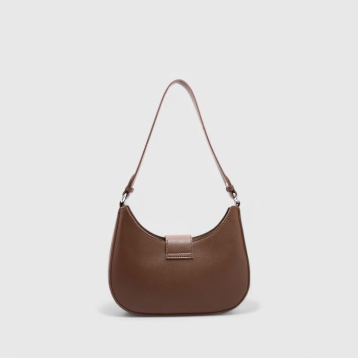 Modern Oval Fancy Shoulder Bag with Curved Lock - Image 6