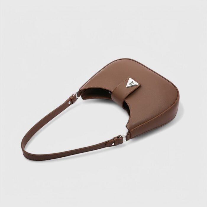 Modern Oval Fancy Shoulder Bag with Curved Lock - Image 12