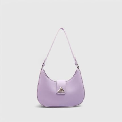 Modern Oval Fancy Shoulder Bag with Curved Lock