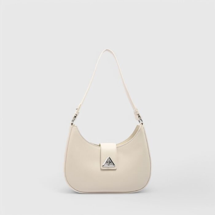 Modern Oval Fancy Shoulder Bag with Curved Lock - Image 2