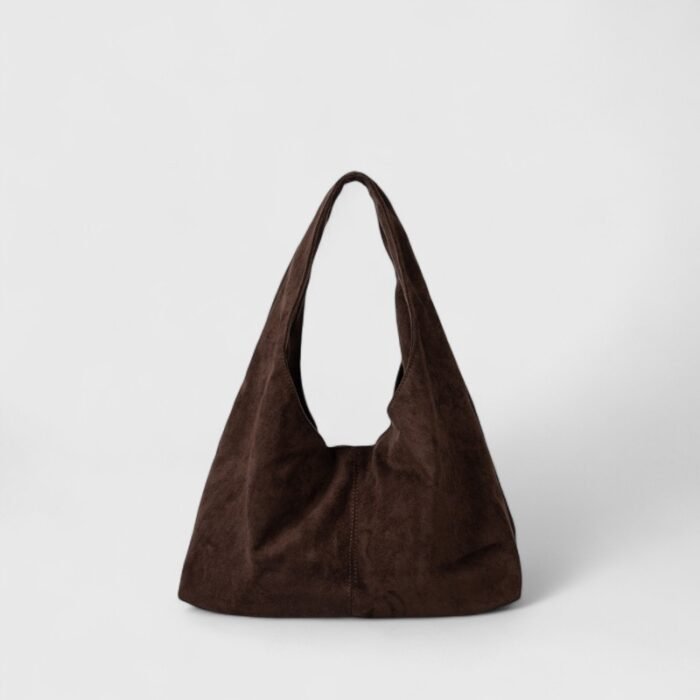 ChicFall Dumpling Suede Shoulder Bag With Magnetic Clasp - Image 4