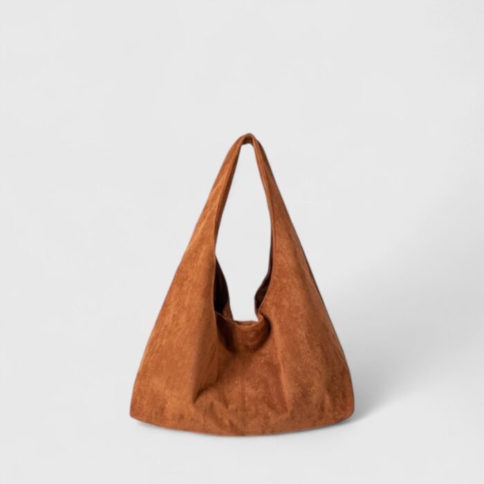 ChicFall Dumpling Suede Shoulder Bag With Magnetic Clasp - Image 2