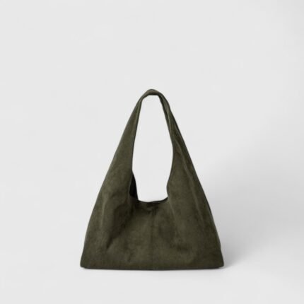 ChicFall Dumpling Suede Shoulder Bag With Magnetic Clasp