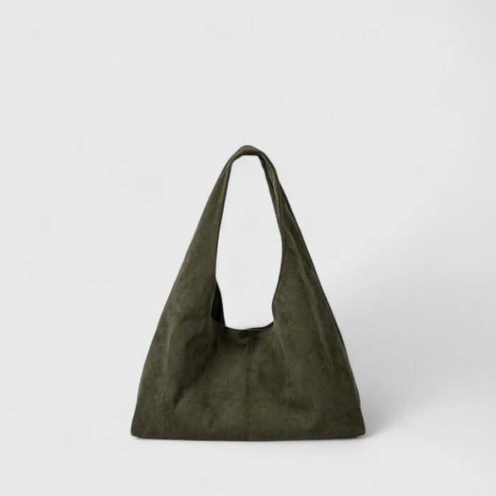 ChicFall Dumpling Suede Shoulder Bag With Magnetic Clasp - Image 1