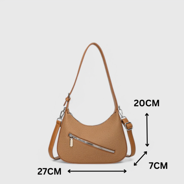 Compact PU Zipper Fancy Shoulder Bag – Flexible and Functional - Image 5