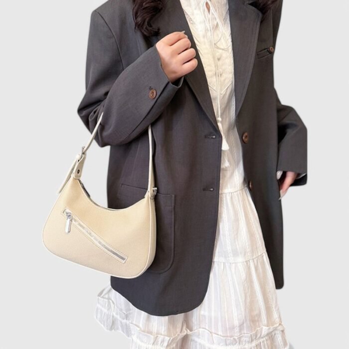 Compact PU Zipper Fancy Shoulder Bag – Flexible and Functional - Image 11