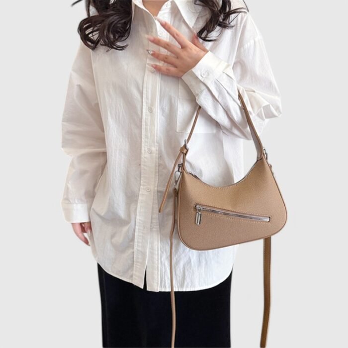 Compact PU Zipper Fancy Shoulder Bag – Flexible and Functional - Image 12