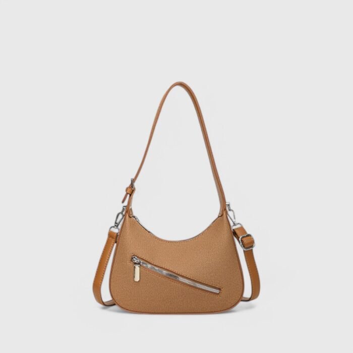 Compact PU Zipper Fancy Shoulder Bag – Flexible and Functional - Image 1