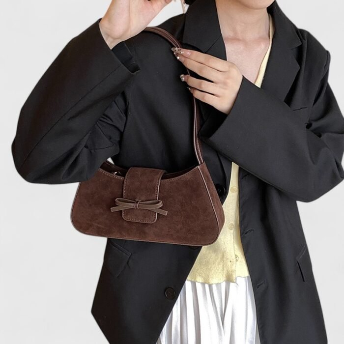PU Leather Horizontal Suede Shoulder Bag with Cross-Border Trend - Image 16