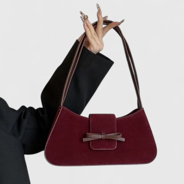 PU Leather Horizontal Suede Shoulder Bag with Cross-Border Trend - Image 18