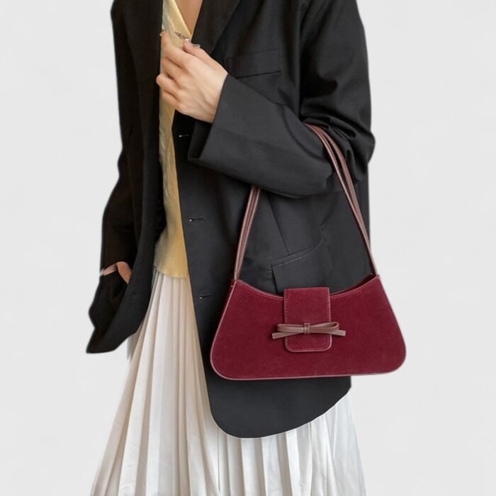 PU Leather Horizontal Suede Shoulder Bag with Cross-Border Trend - Image 11
