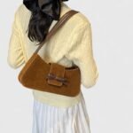 PU Leather Horizontal Suede Shoulder Bag with Cross-Border Trend - Image 14