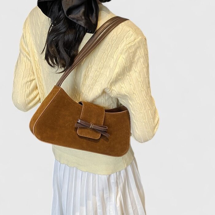 PU Leather Horizontal Suede Shoulder Bag with Cross-Border Trend - Image 14
