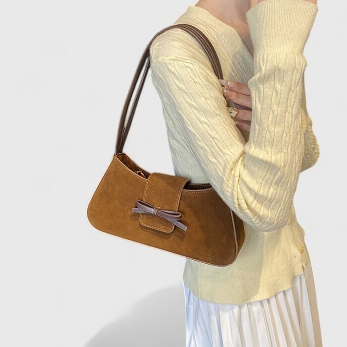PU Leather Horizontal Suede Shoulder Bag with Cross-Border Trend - Image 15