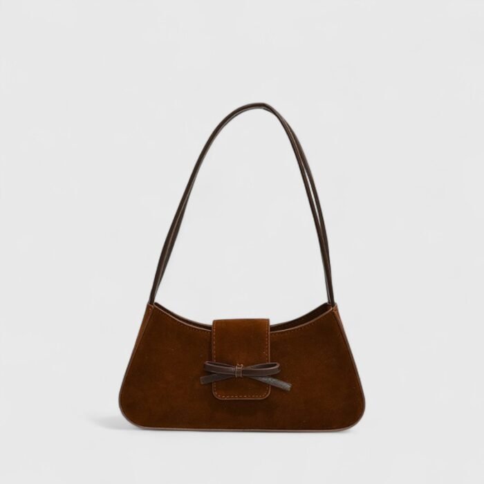 PU Leather Horizontal Suede Shoulder Bag with Cross-Border Trend - Image 1