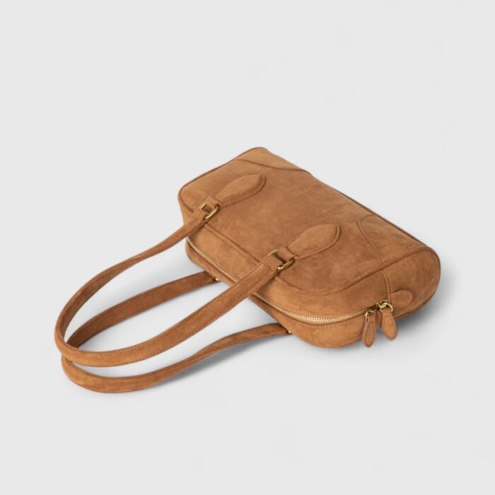 Elegant Retro PU Leather Suede Shoulder Bag – Stylish Work & Casual Tote - Image 6