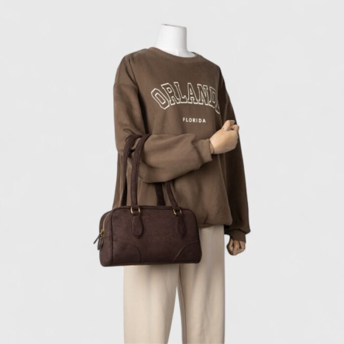 Elegant Retro PU Leather Suede Shoulder Bag – Stylish Work & Casual Tote - Image 13