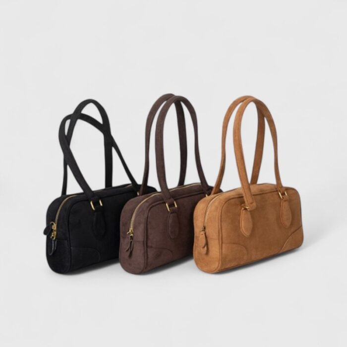 Elegant Retro PU Leather Suede Shoulder Bag – Stylish Work & Casual Tote - Image 12