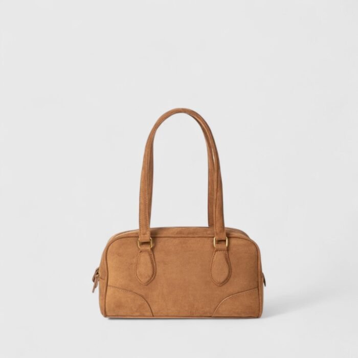 Elegant Retro PU Leather Suede Shoulder Bag – Stylish Work & Casual Tote - Image 4