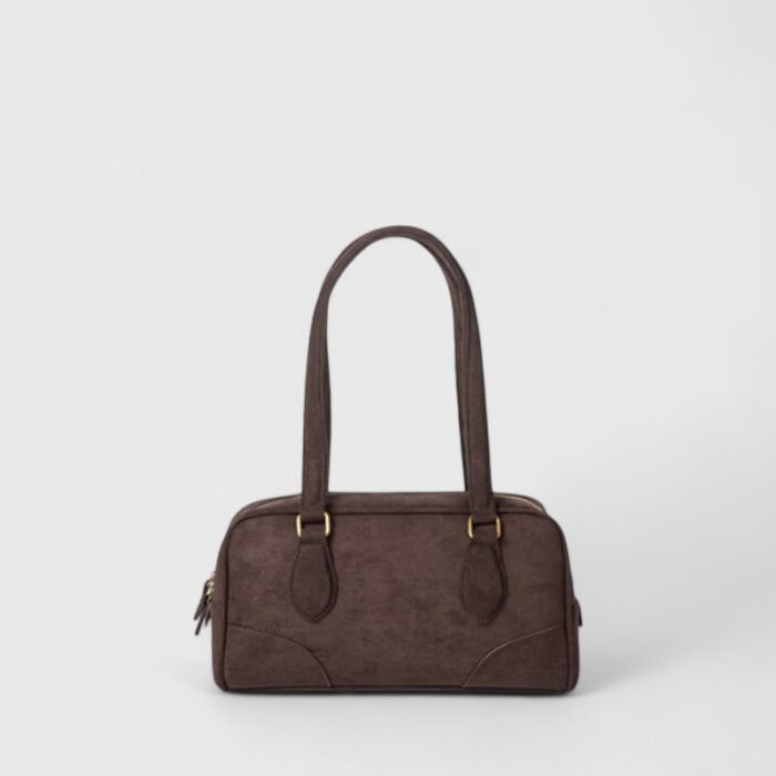 Elegant Retro PU Leather Suede Shoulder Bag – Stylish Work & Casual Tote - Image 3