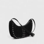 Mini Rivet Saddle Suede Shoulder Bag - Image 6