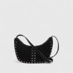 Mini Rivet Saddle Suede Shoulder Bag - Image 2