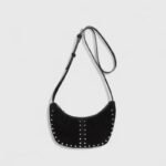 Mini Rivet Saddle Suede Shoulder Bag - Image 7