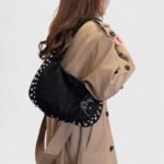 Deerskin Leather Suede Shoulder Bag with Magnetic Clasp - Image 20